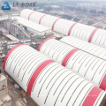 Edificio de estructura de acero prefabricado con forma de techo de metal Carril de barril de almacenamiento de carbón